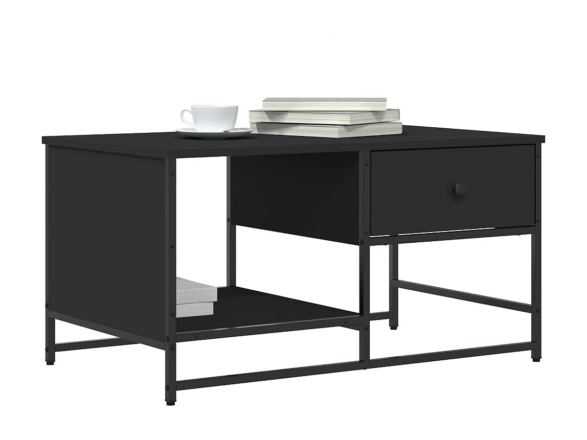 Table basse noir 85,5x51x45 cm bois d'ingénierie