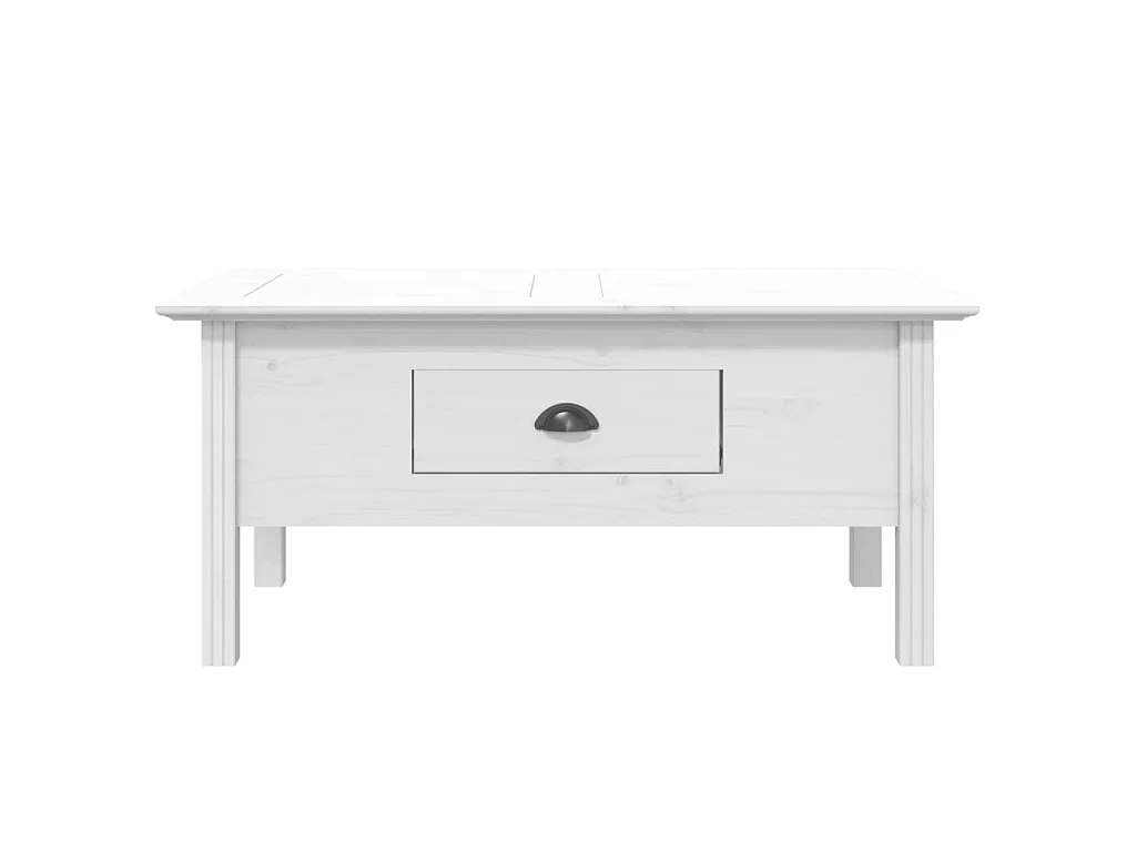 Mesa de centro BODO dourada branca 100x55x45 cm madeira maciça de pinho