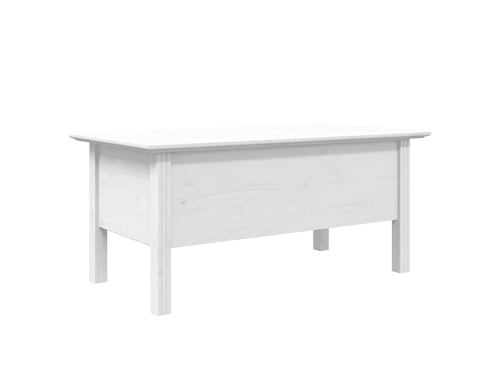 Mesa de centro BODO dourada branca 100x55x45 cm madeira maciça de pinho