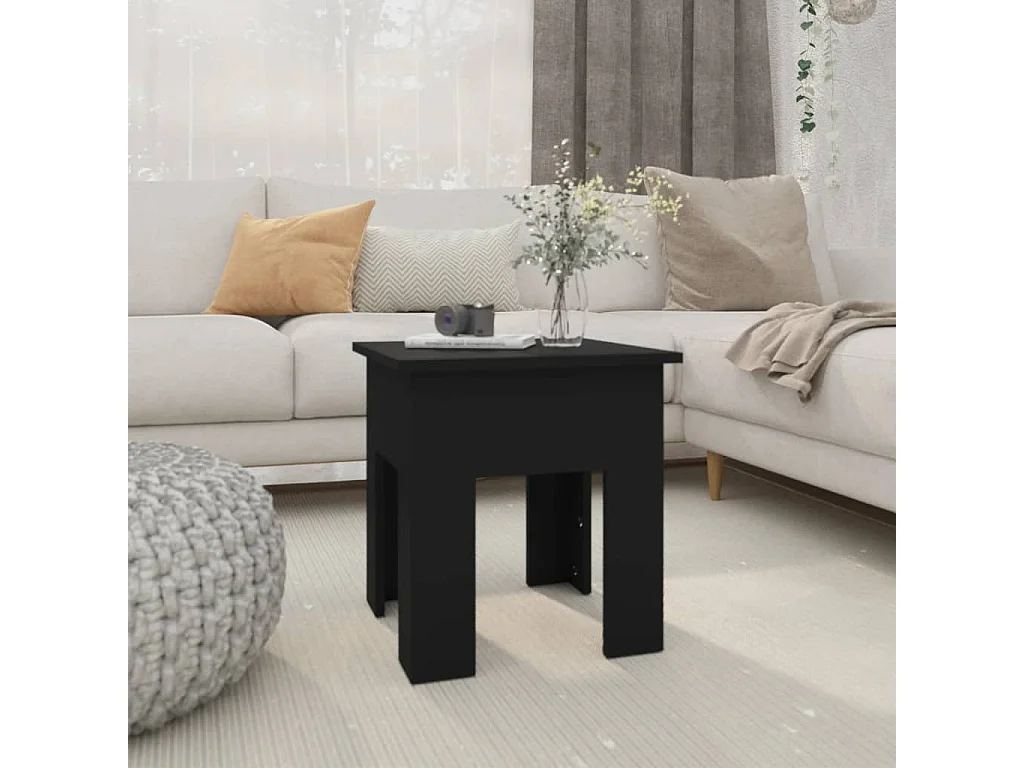 Table basse Noir 40x40x42 cm Aggloméré