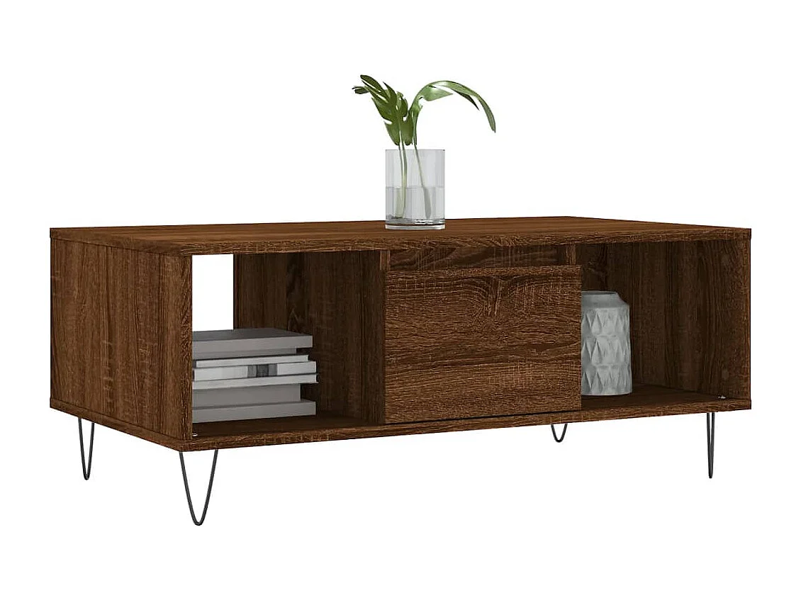 Table basse Chêne marron 90x50x36,5 cm Bois d'ingénierie