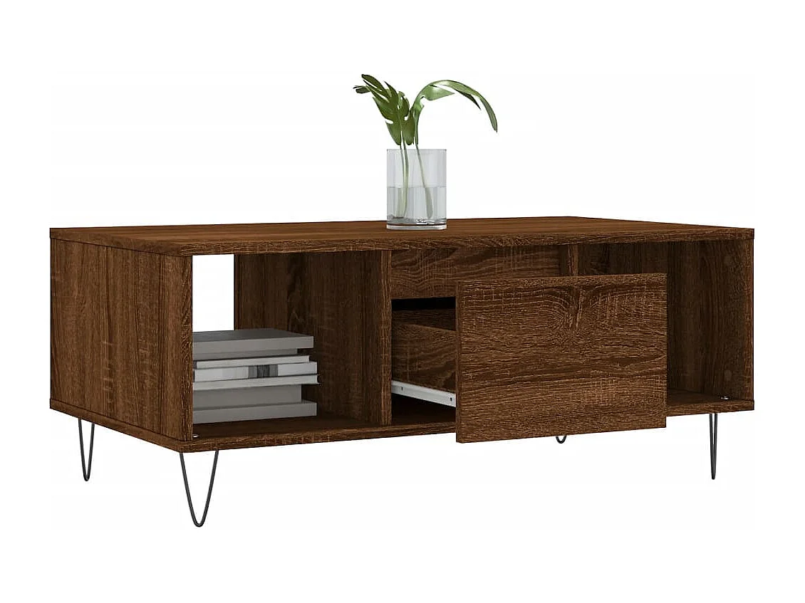 Table basse Chêne marron 90x50x36,5 cm Bois d'ingénierie