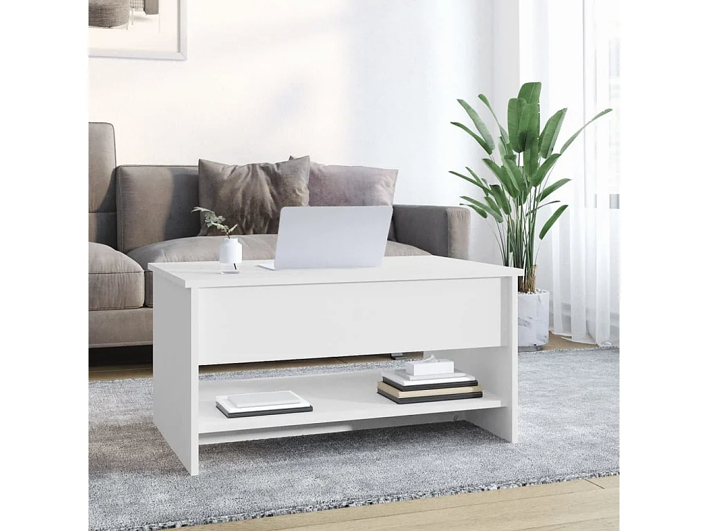 Couchtisch Weiß 80x50x40 cm Holzwerkstoff