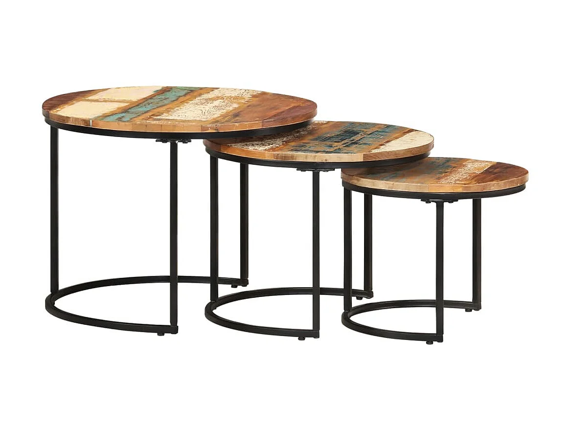 Tables gigognes 3 pcs Bois de récupération massif