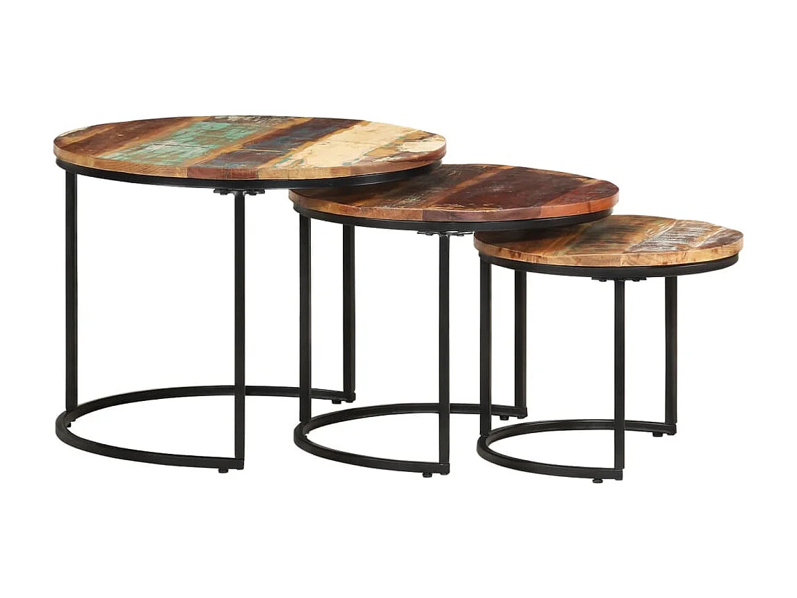 Tables gigognes 3 pcs Bois de récupération massif