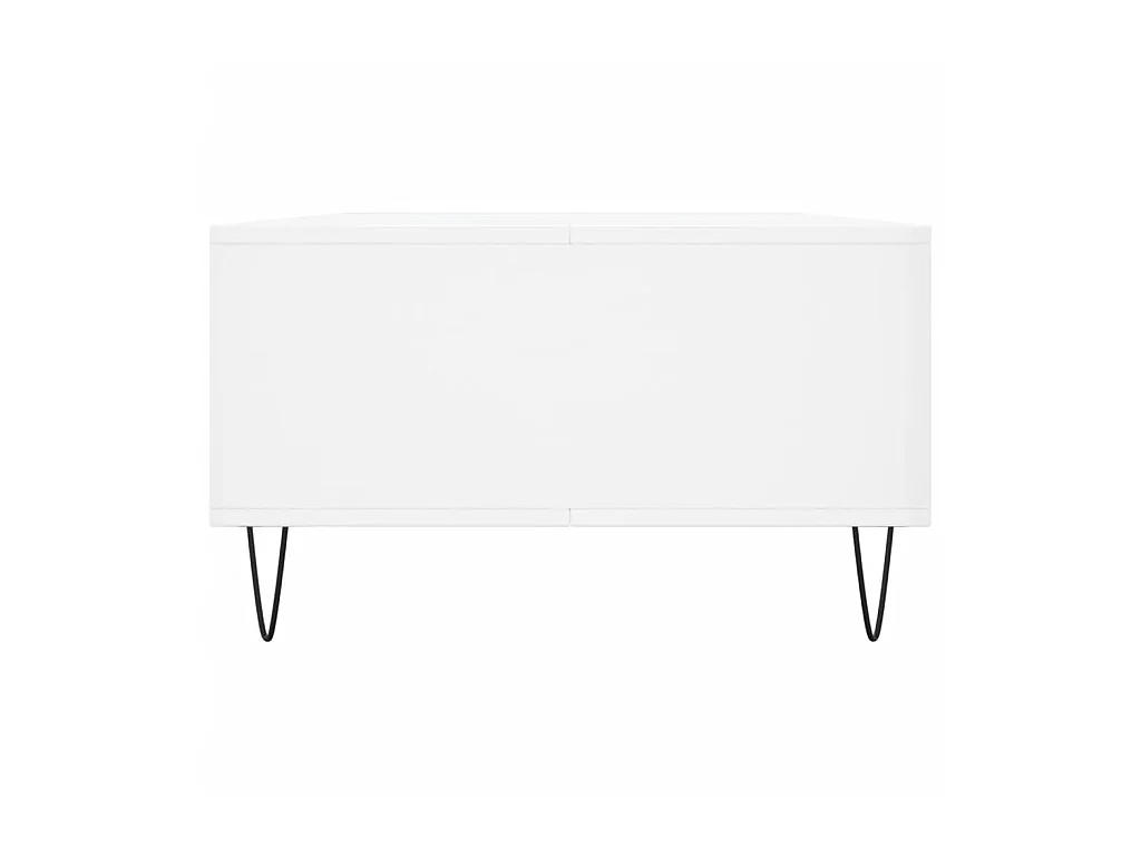 Table basse blanc brillant 104x60x35 cm bois d'ingénierie
