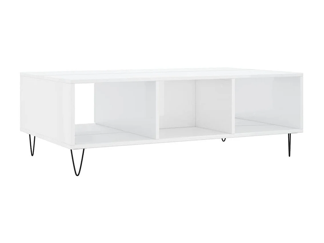Goud Glanzend witte salontafel 104x60x35 cm samengesteld hout