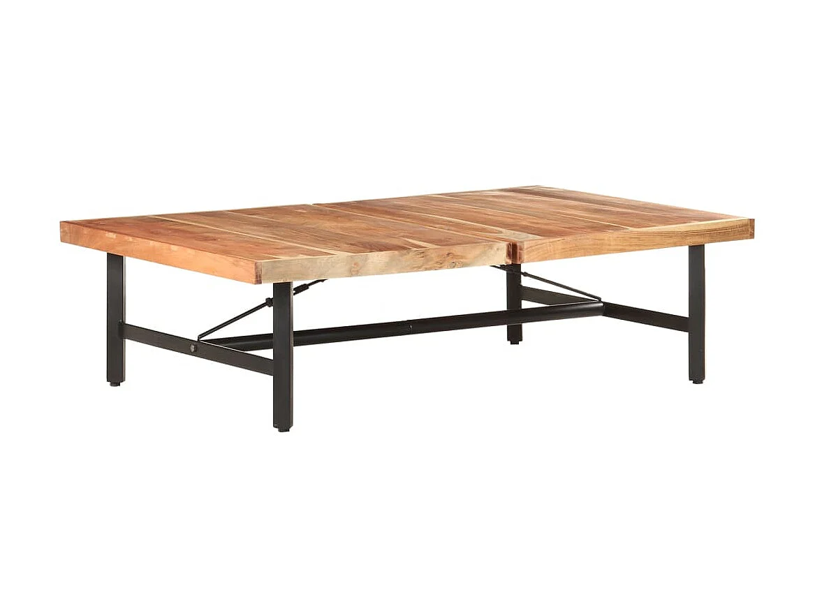 Goldfarbener Couchtisch 142x90x42 cm Massives Akazienholz