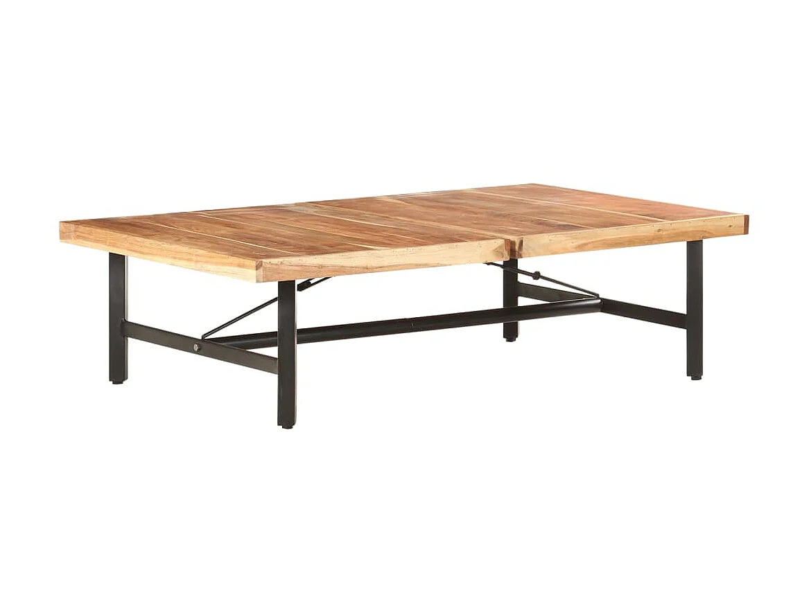 Goldfarbener Couchtisch 142x90x42 cm Massives Akazienholz