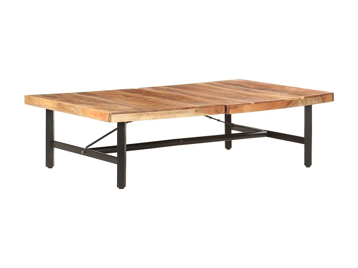 Goldfarbener Couchtisch 142x90x42 cm Massives Akazienholz