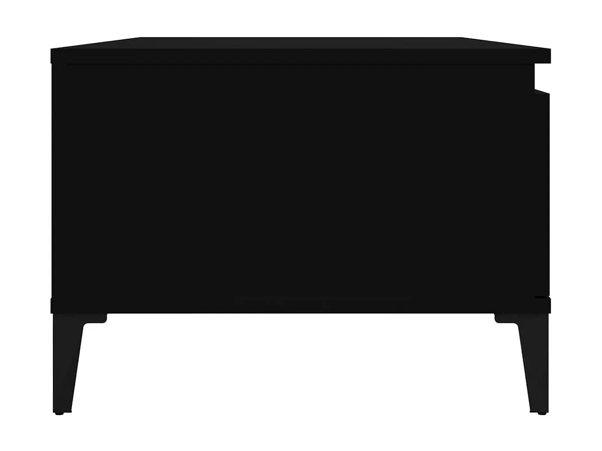 Gold Salontafel Zwart 90x50x36,5 cm Bewerkt hout