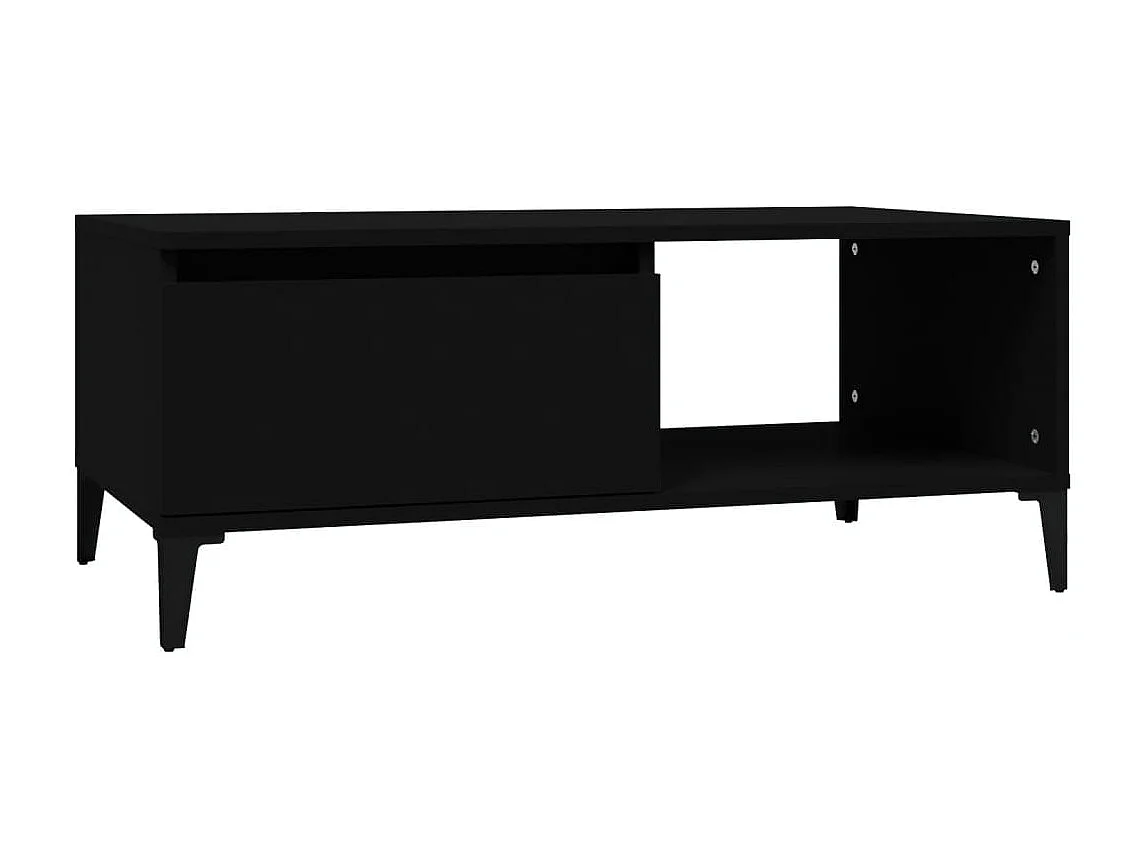 Gold Salontafel Zwart 90x50x36,5 cm Bewerkt hout