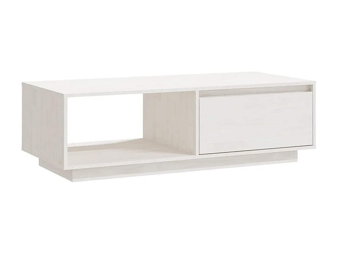 Mesa de centro dourada branca 110x50x33,5 cm Madeira maciça de pinho