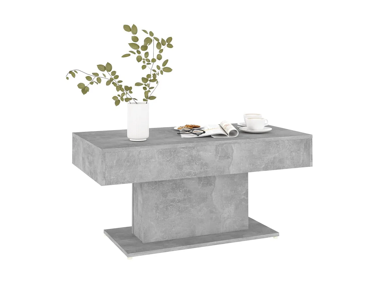 Mesa de centro Gold Aglomerado gris cemento 96x50x45 cm