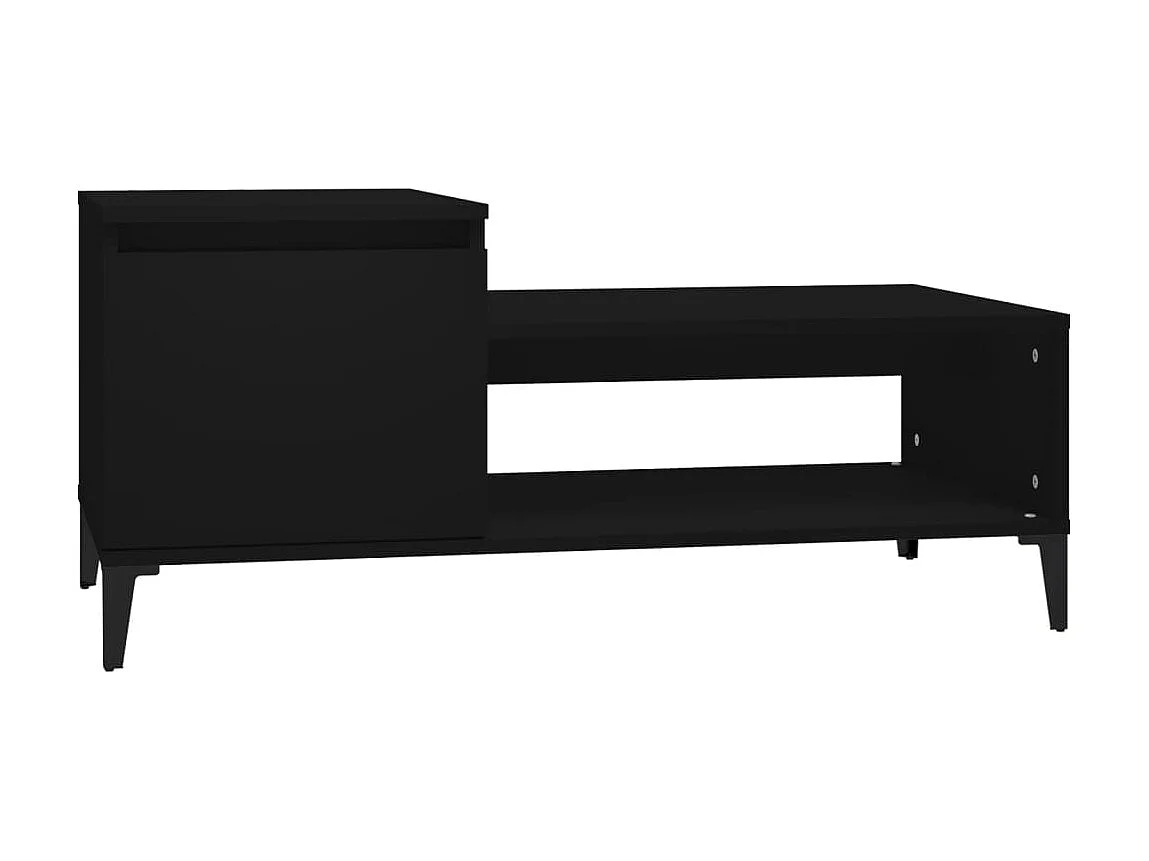 Mesa de centro Gold Negro 100x50x45 cm Madera contrachapada