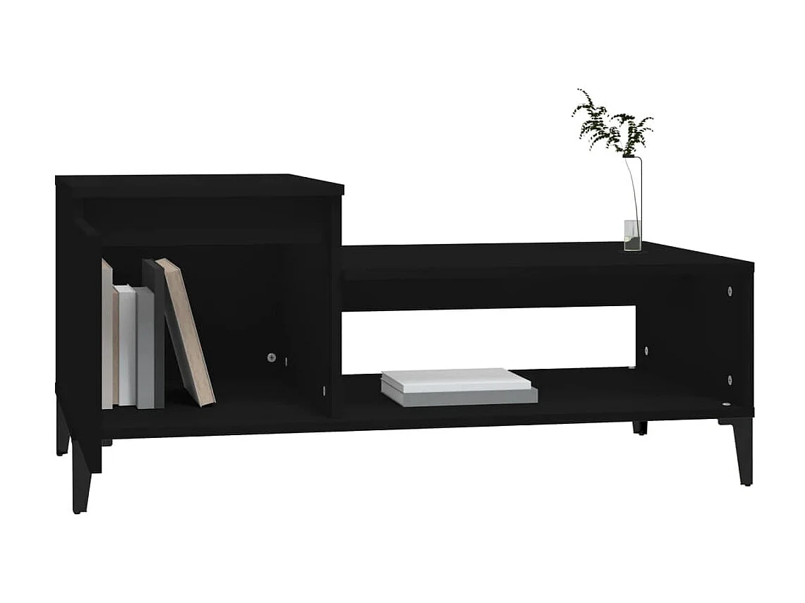 Mesa de centro Gold Negro 100x50x45 cm Madera contrachapada