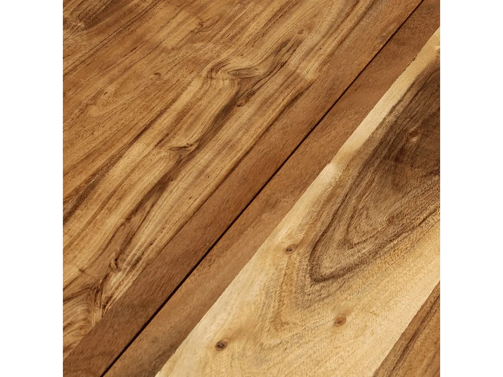 Table basse Ø 68x43 cm bois massif acacia et fer