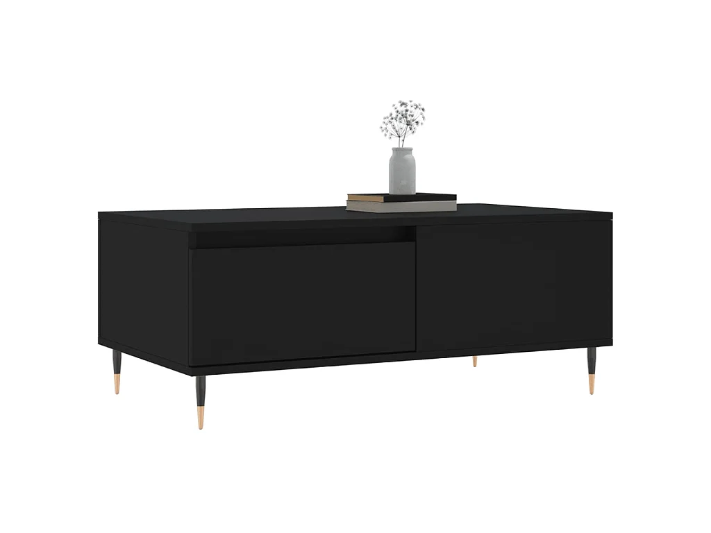 Tavolino Gold Nero 90x50x36,5 cm MDF