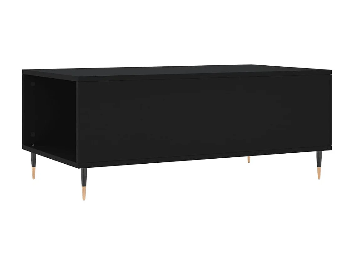 Gold Salontafel Zwart 90x50x36,5 cm Bewerkt hout