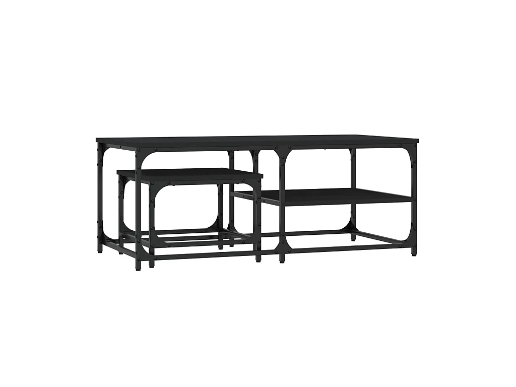Gold Nesting salontafels 2 stuks zwart samengesteld hout