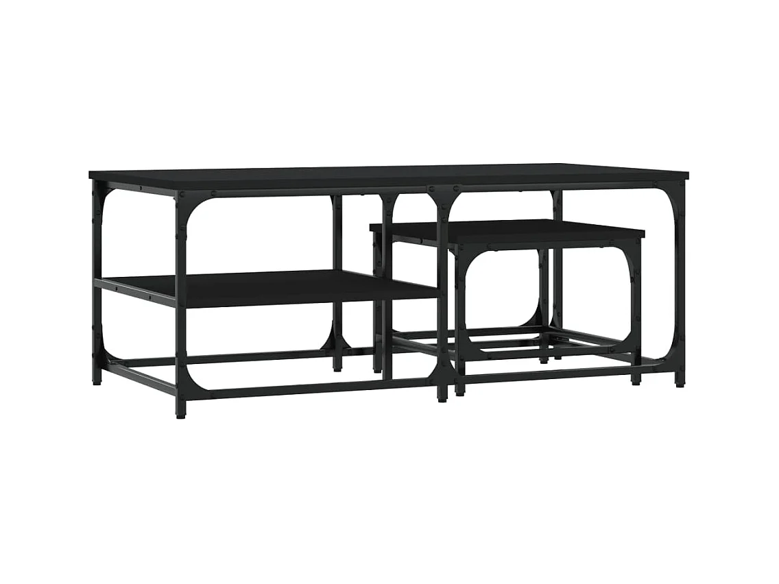Gold Nesting salontafels 2 stuks zwart samengesteld hout