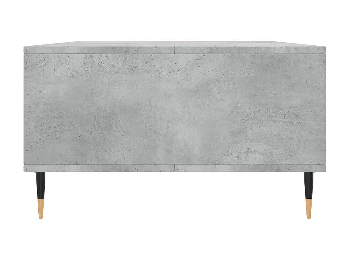 Mesa de centro cinza concreto dourado 104x60x35 cm madeira projetada