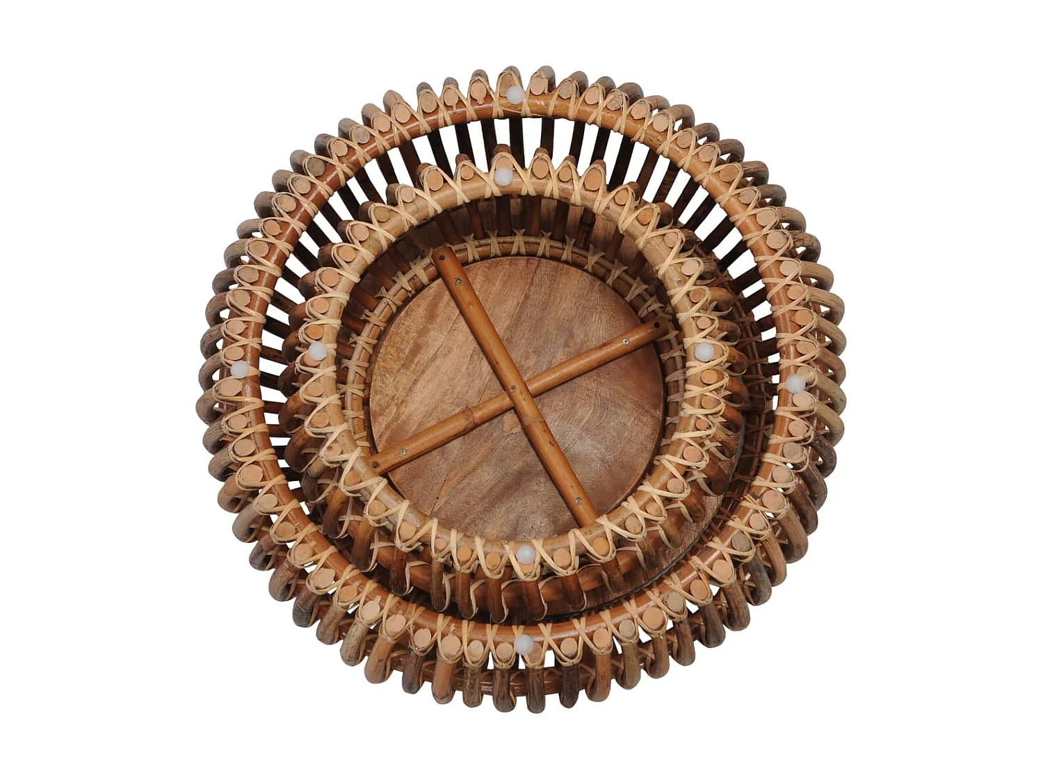 Tavolini Gold 2 pz. Rattan naturale