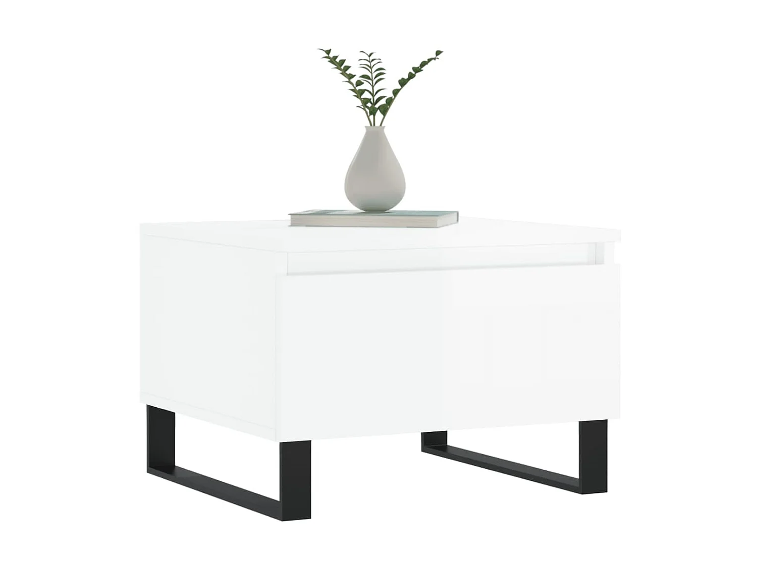 Mesas de centro Gold 2 piezas madera contrachapada blanco brillo 50x46x35cm