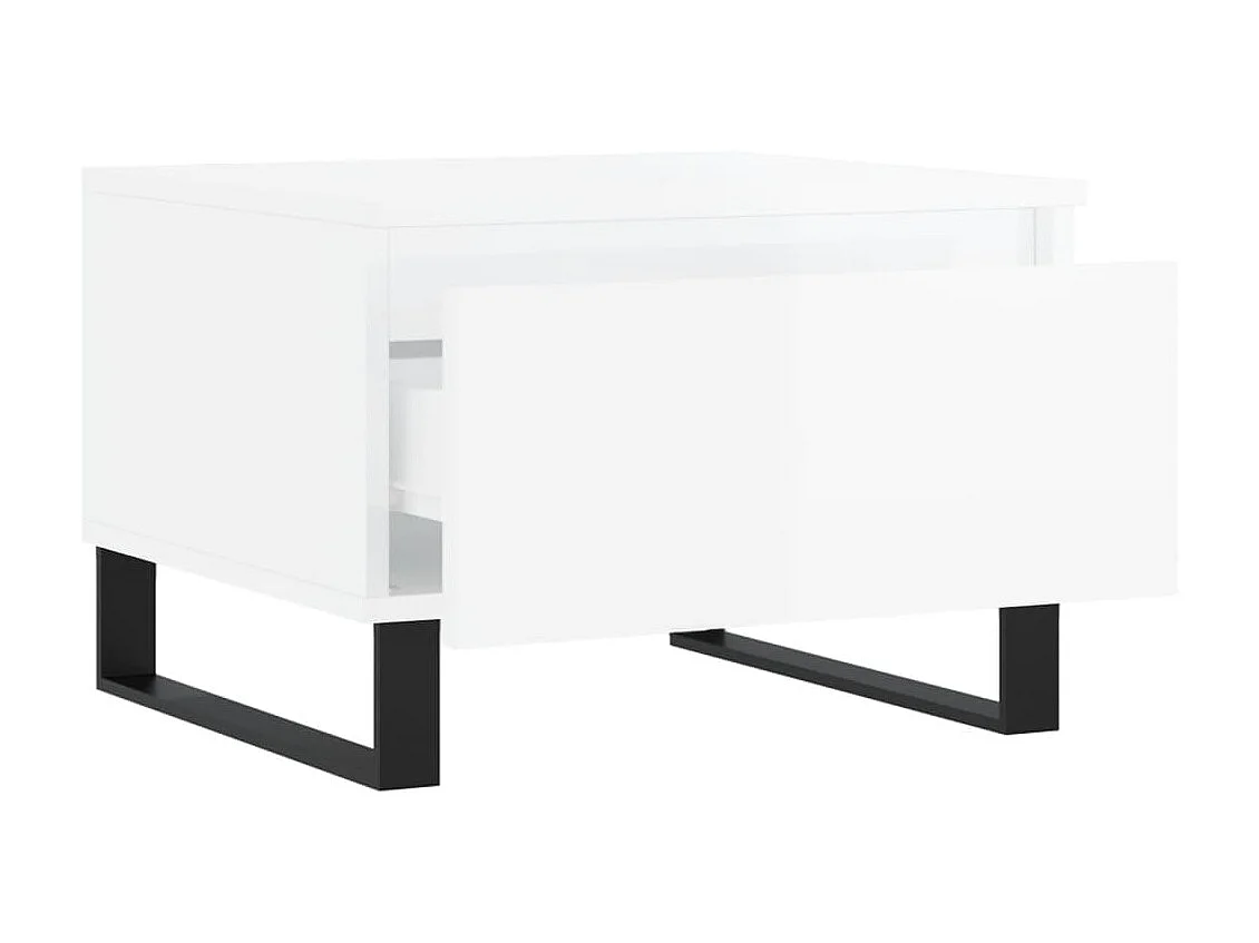 Mesas de centro Gold 2 piezas madera contrachapada blanco brillo 50x46x35cm