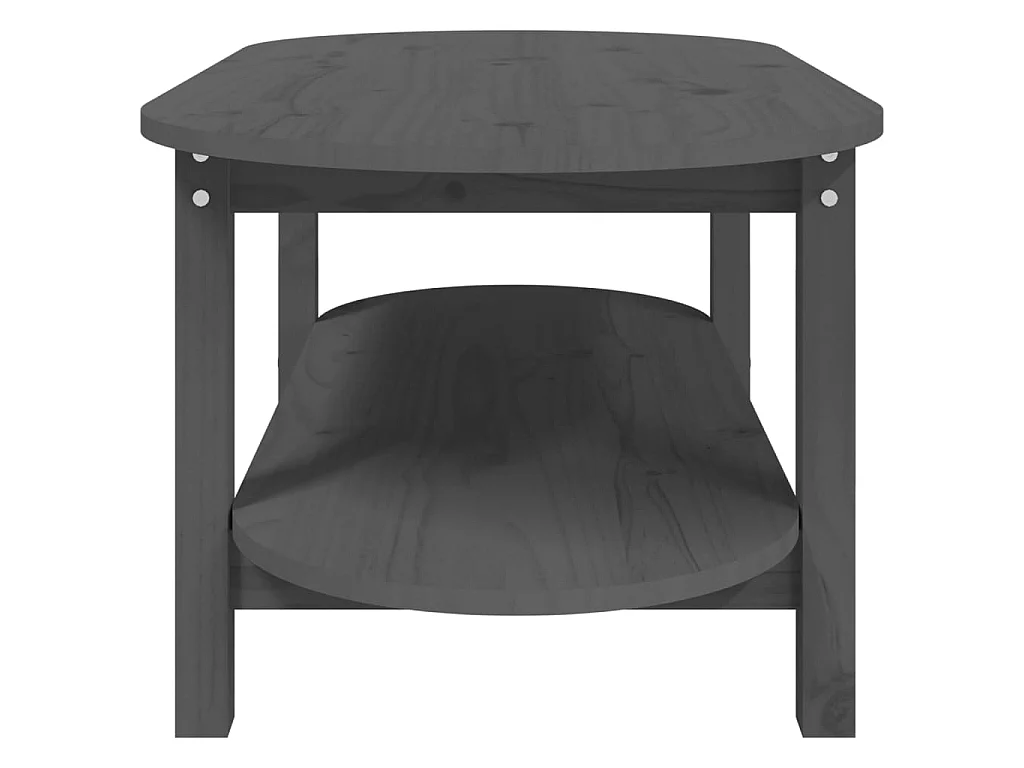 Mesa de centro dourada Cinza 110x55x45 cm Madeira maciça de pinho