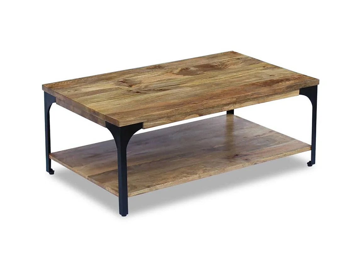Gold Couchtisch Mangoholz 100 x 60 x 38 cm