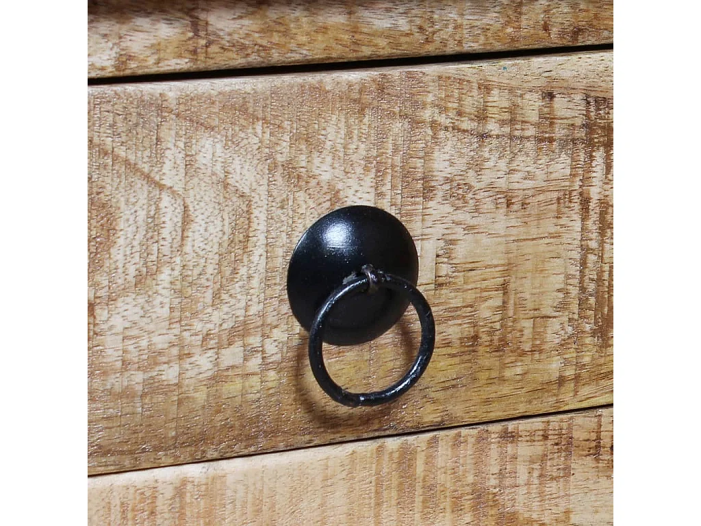 Mesa de centro dorada Madera de mango en bruto 70 x 70 x 40 cm