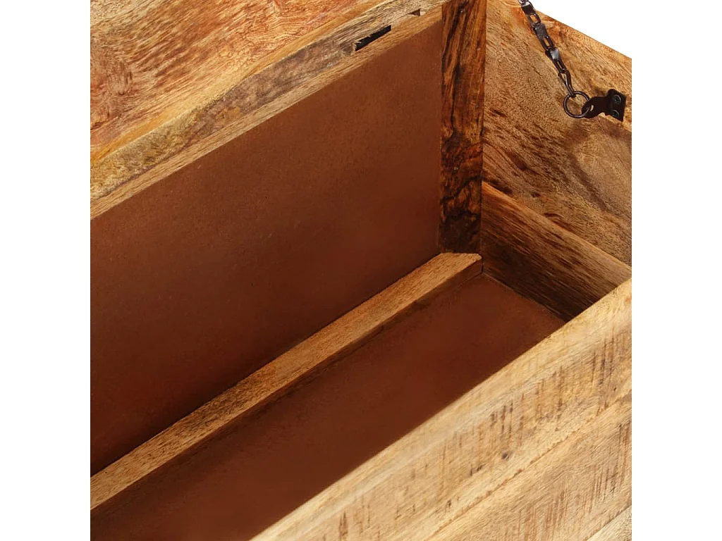 Mesa de centro dorada Madera de mango en bruto 70 x 70 x 40 cm