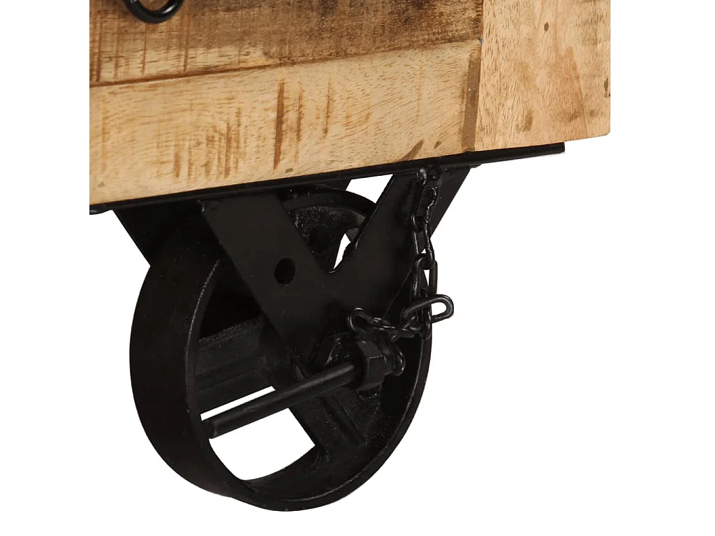 Mesa de centro dorada Madera de mango en bruto 70 x 70 x 40 cm