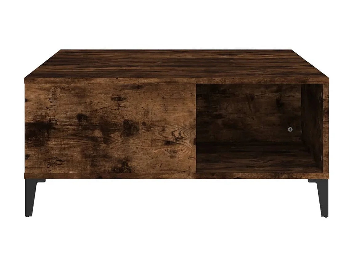 Goldfarbener Couchtisch aus geräucherter Eiche, 80 x 80 x 36,5 cm, Holzwerkstoff