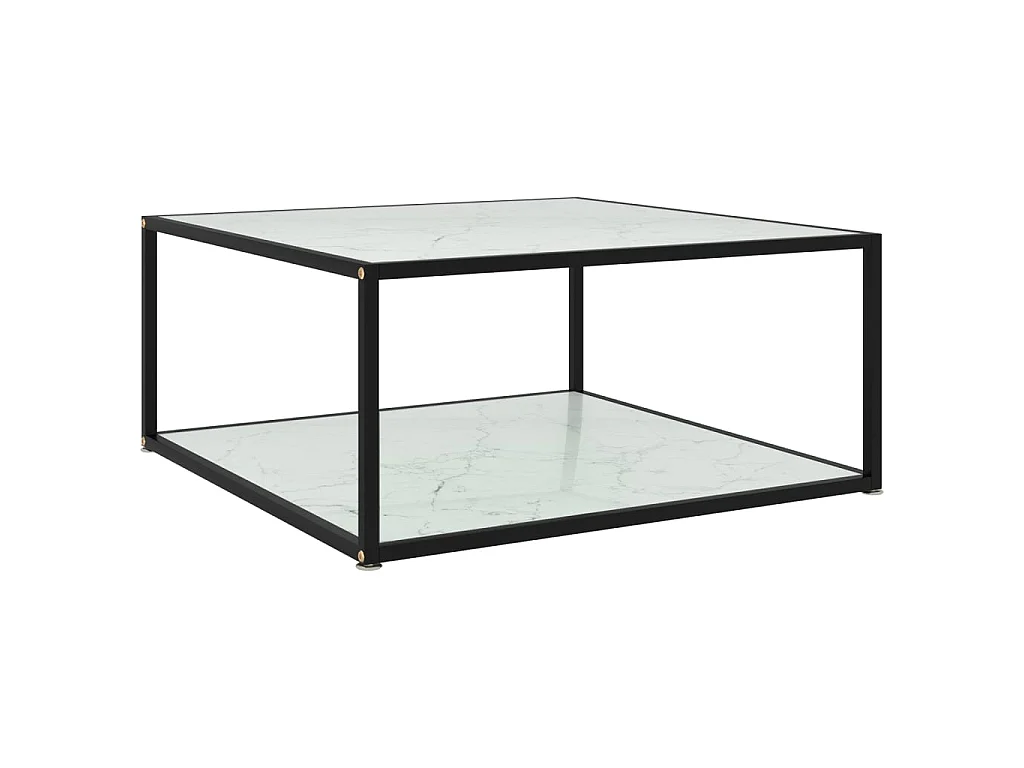 Gold Salontafel Wit 80x80x35 cm Gehard glas