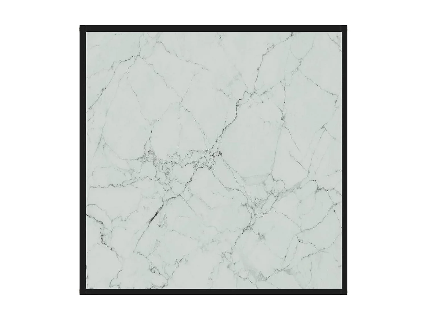Tavolino Gold Bianco 80x80x35 cm Vetro temperato