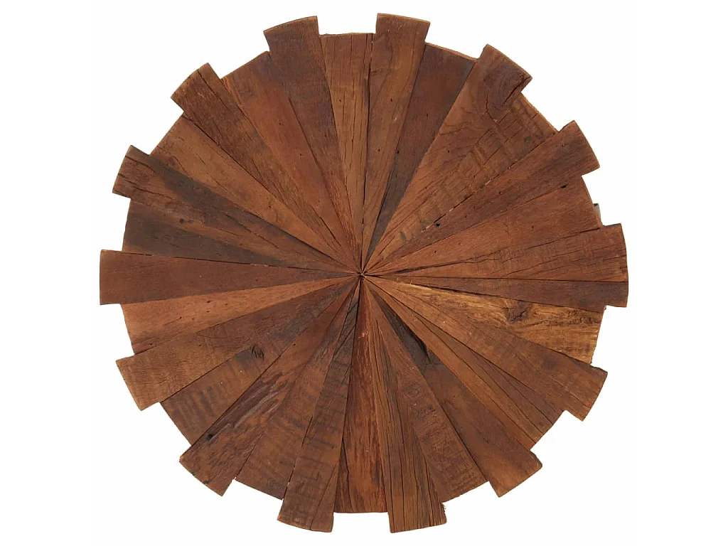 Goudkleurige salontafels, 2 stuks teruggewonnen massief hout en ijzer