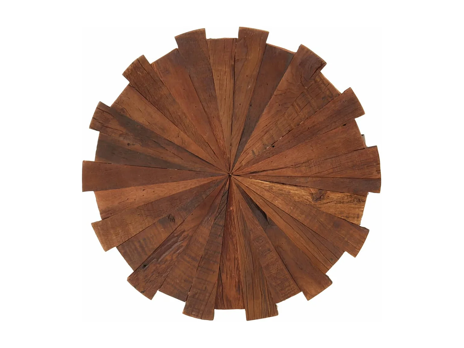 Goudkleurige salontafels, 2 stuks teruggewonnen massief hout en ijzer