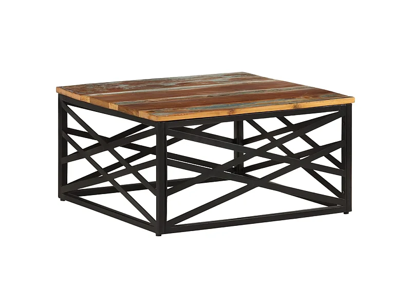 Table basse 68x68x35 cm Bois de récupération massif