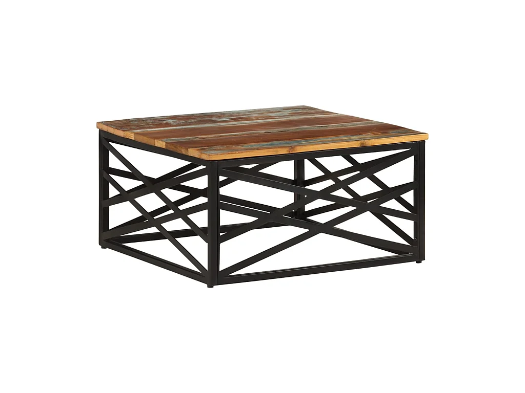 Table basse 68x68x35 cm Bois de récupération massif