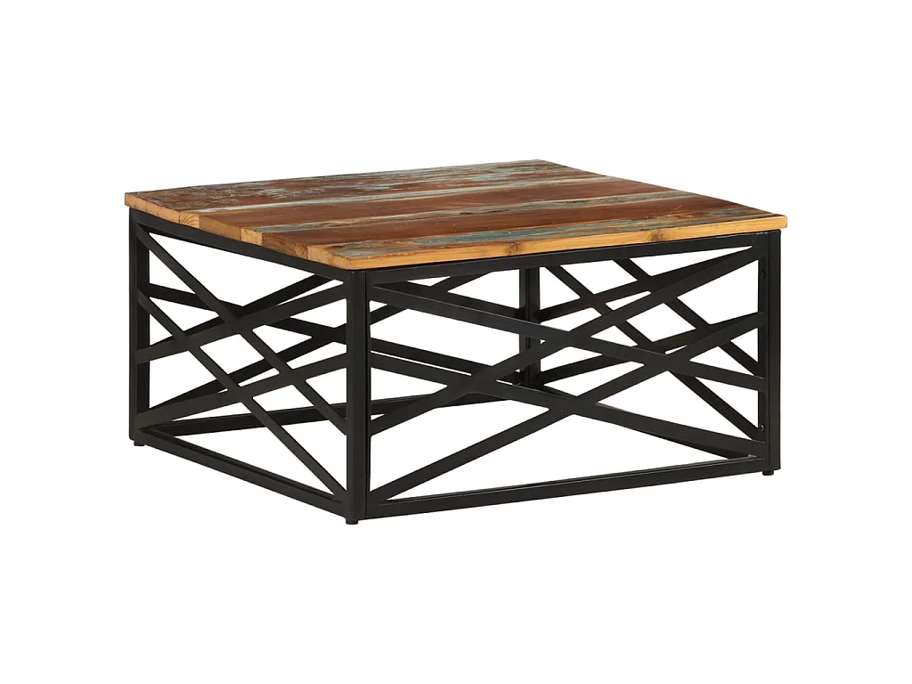 Table basse 68x68x35 cm Bois de récupération massif