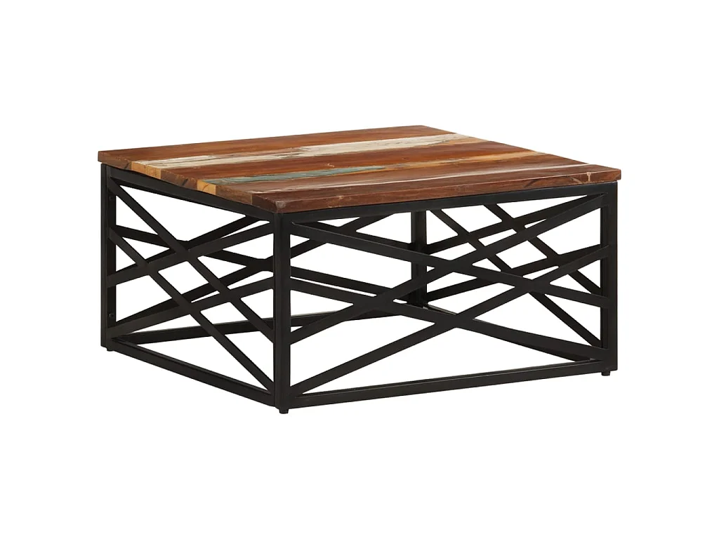 Table basse 68x68x35 cm Bois de récupération massif