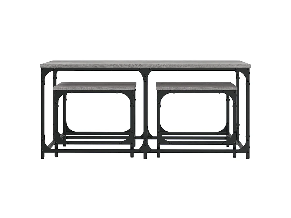 Tables basses gigognes 3 pcs sonoma gris bois d'ingénierie