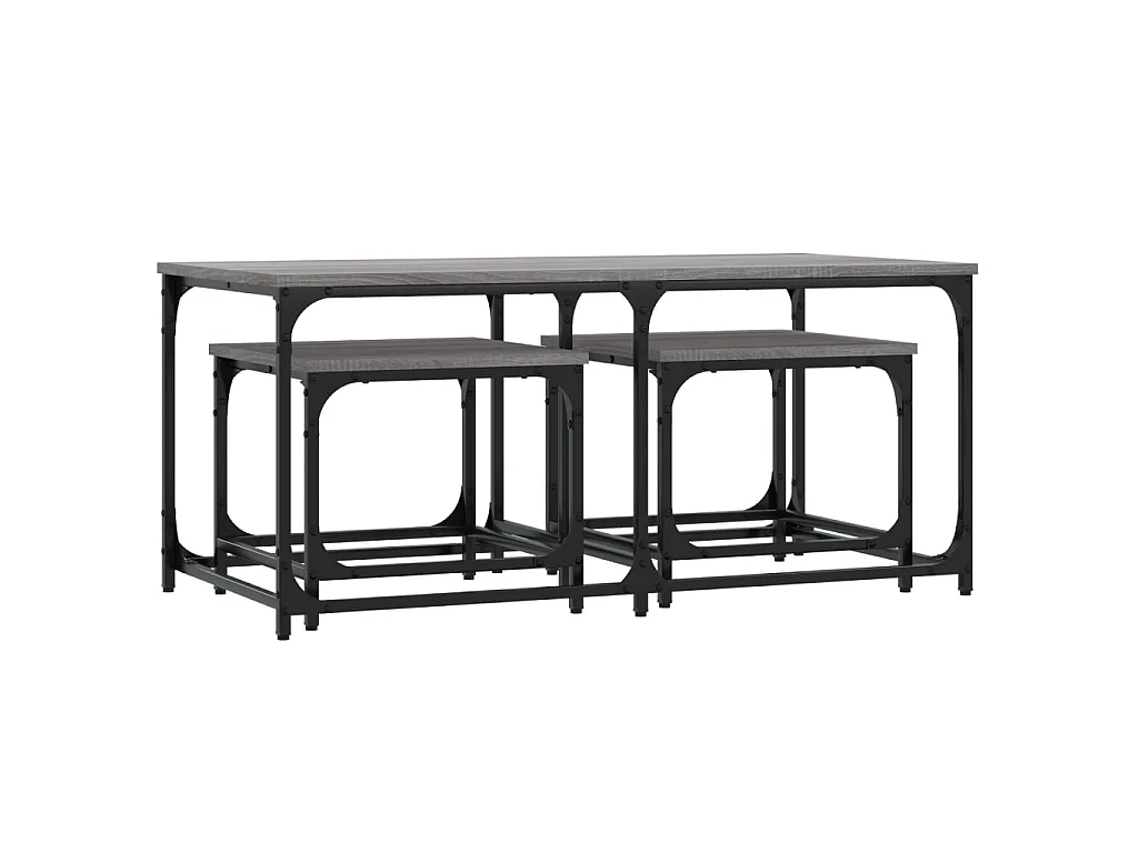 Tables basses gigognes 3 pcs sonoma gris bois d'ingénierie