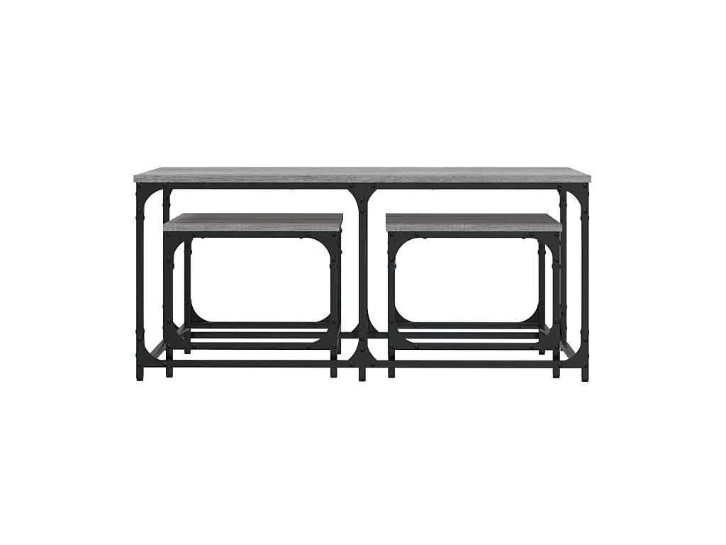 Gold Nesting salontafels, 3 stuks, sonomagrijs samengesteld hout