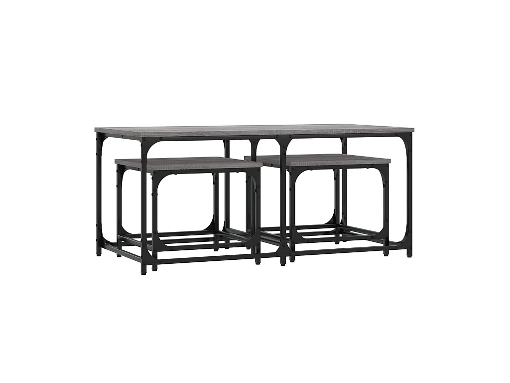 Gold Nesting salontafels, 3 stuks, sonomagrijs samengesteld hout