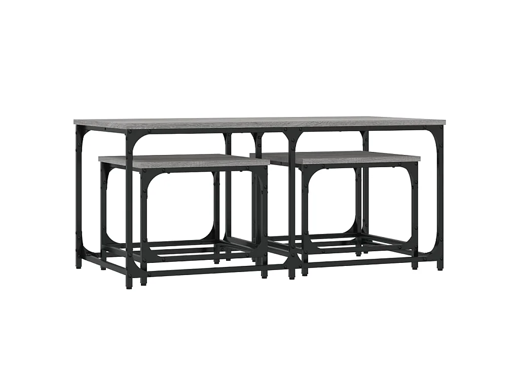 Tables basses gigognes 3 pcs sonoma gris bois d'ingénierie