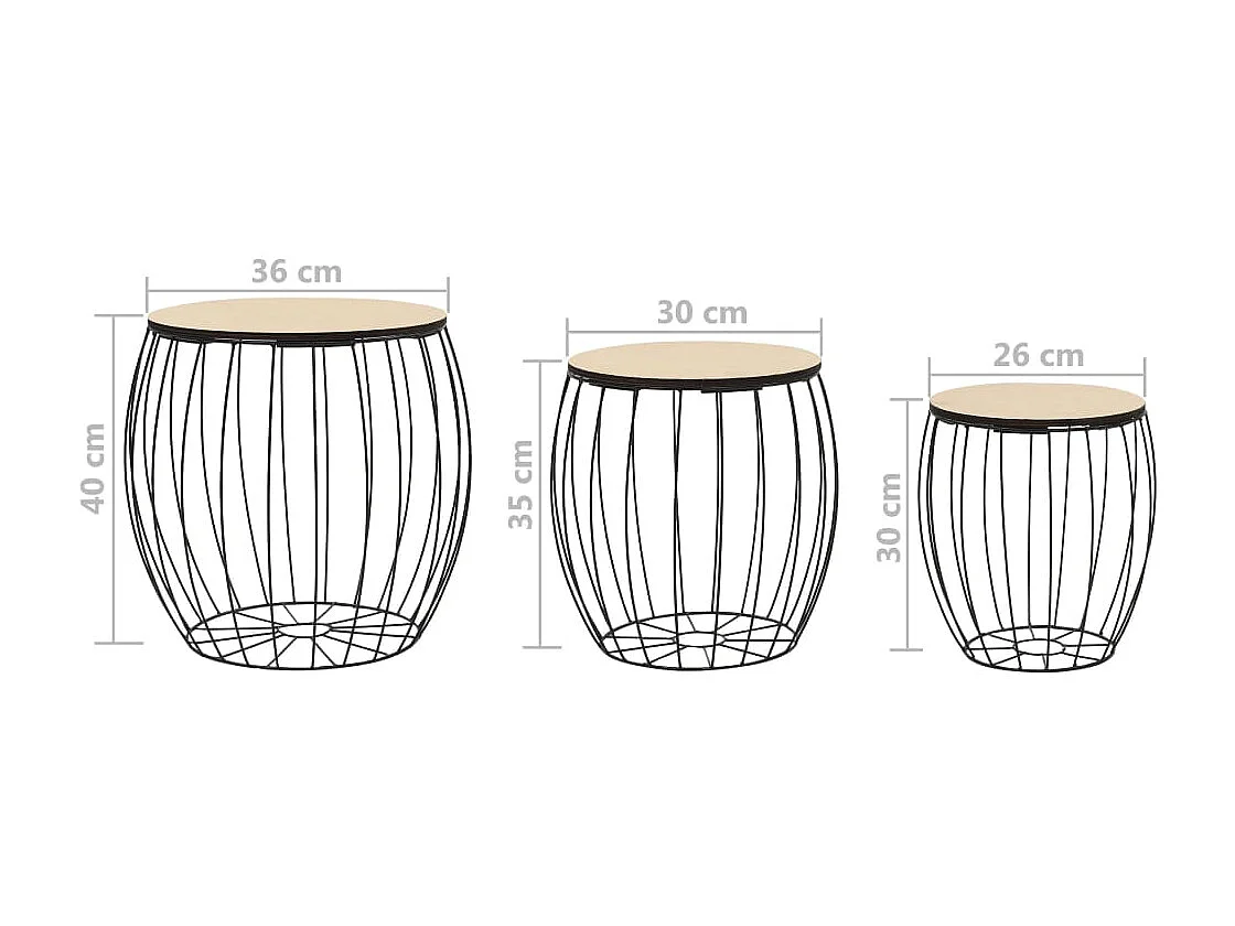 Gouden Salontafelset Populieren Multiplex IJzer 3-dlg