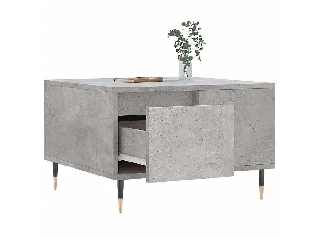 Mesa de centro gris Gold Concrete 55x55x36,5 cm de madera contrachapada